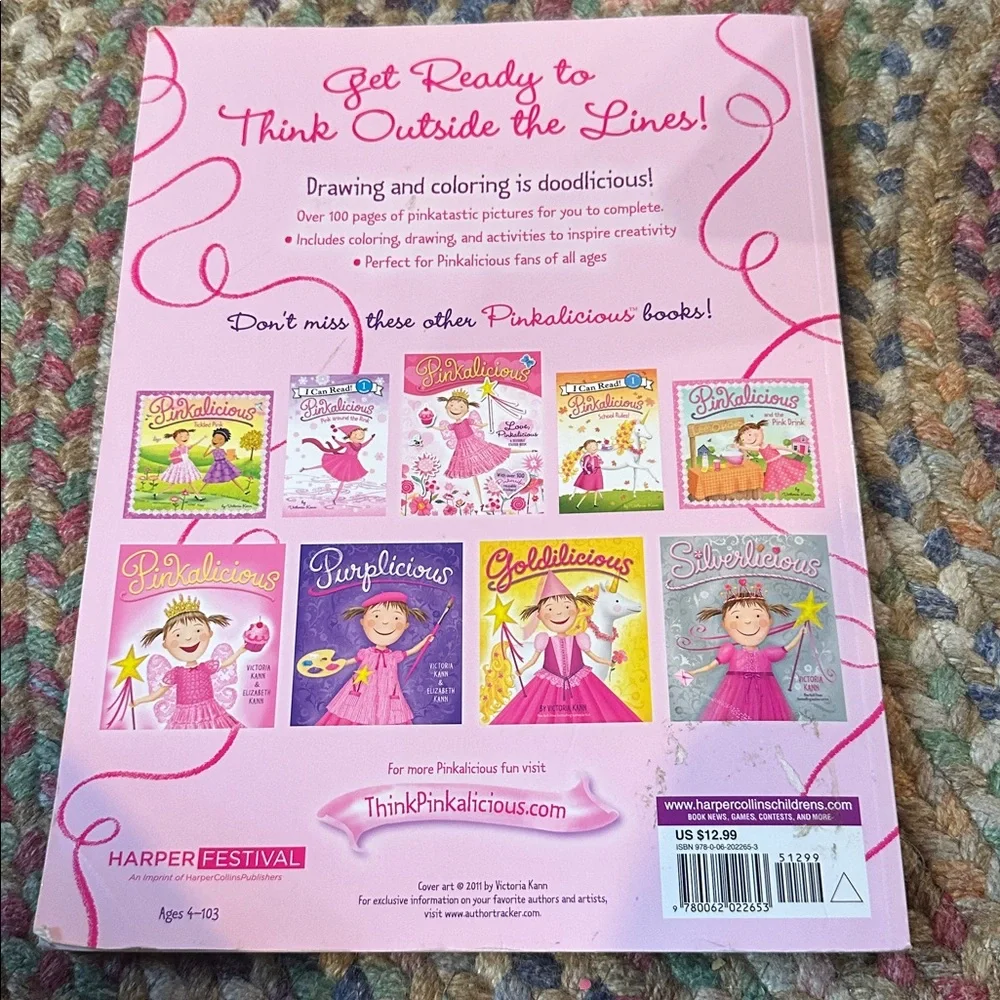 Pinkalicious Pinkadoodles Victoria Kann RARE UNUSED Coloring Drawing  Book